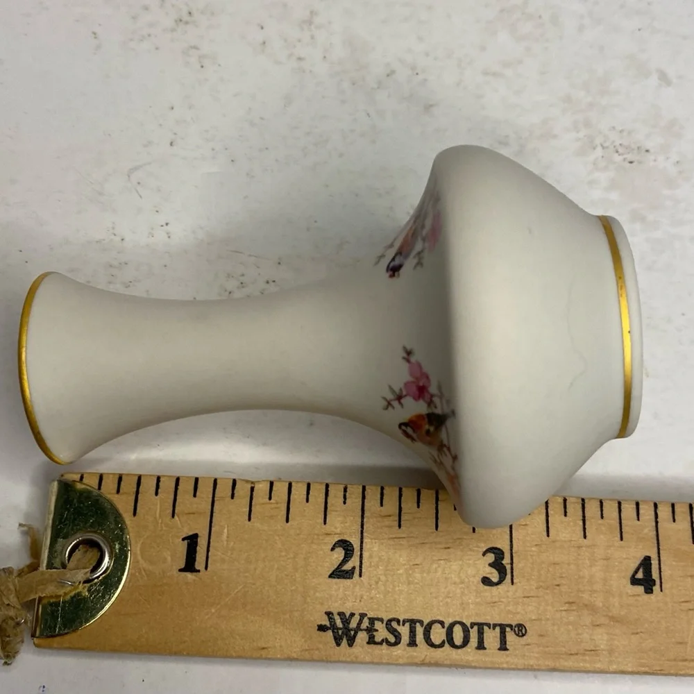 IBIS Aveiro Miniature Ceramic Vase Bird Floral Pattern Made in Portugal EUC.